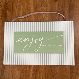 White and Green Wall Art Sign